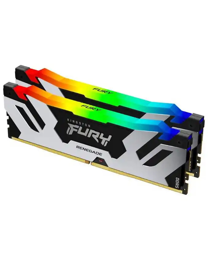 Memorija DDR5 32GB (2x16GB) 7200MT/s Kingston Fury Renegade Silver RGB KF572C38RSAK2-32 Slika 1