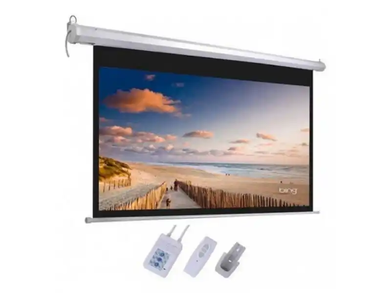 Platno za projektor Lexin EH8484M, 213x213, zidno električno sa daljinskim Slika 1