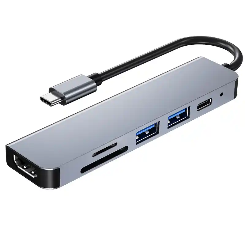 Adapter Tip C 6/1 4K HDMI/USBx2/SD/TF/USB-C/PD 87W KT-601G Kettz Slika 1